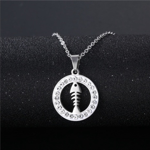 Fisher of Men fishbone titanium stainless steel boutique pendant necklace - Picture 1 of 5